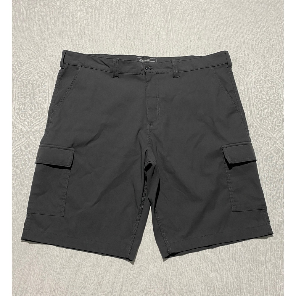 Eddie Bauer Travex Mens 42 Cargo Shorts Dark Gray Stretch Hiking Outdoor Utility